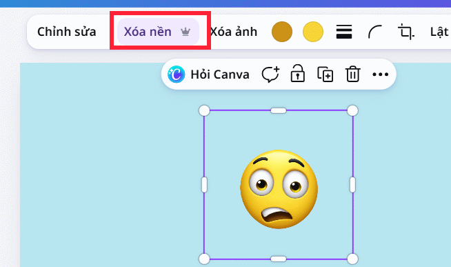 Xóa nền emoji vào thiết kế trên Canva