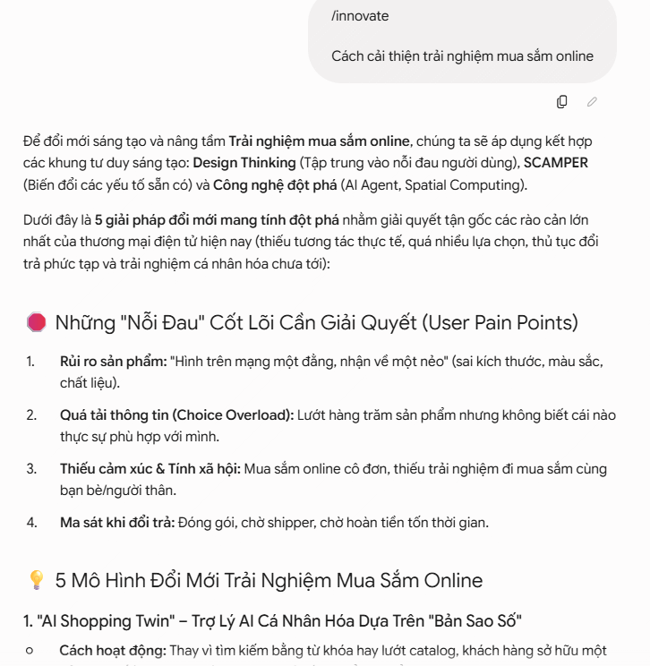 Gemini /innovate – Tìm hướng tiếp cận mới