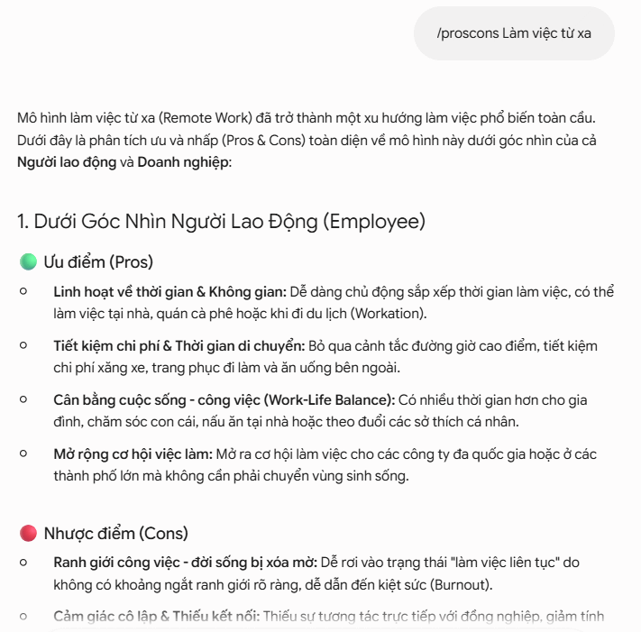 /proscons – Liệt kê ưu và nhược điểm