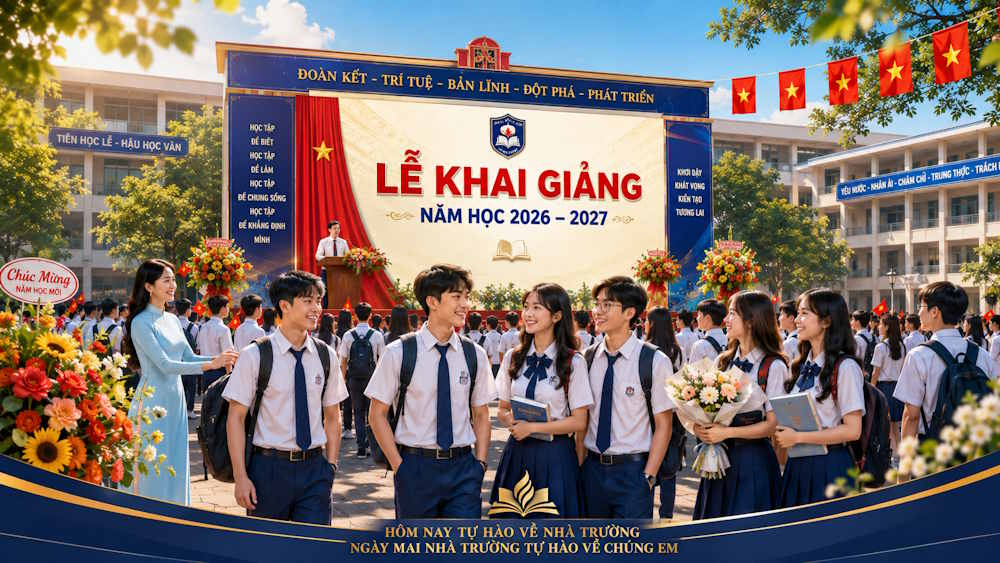 Poster khai giảng phong cách cinematic truyền cảm hứng