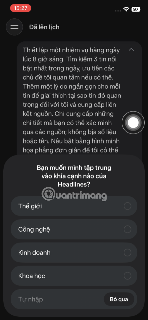 đã lên lịch meta AI