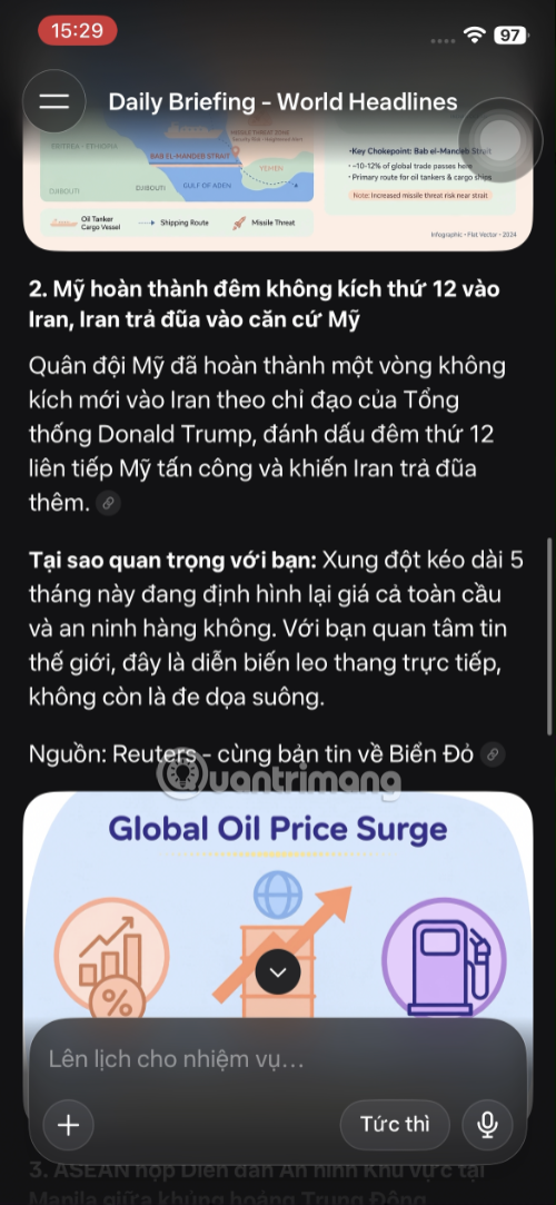 tính năng lên lịch trong meta AI