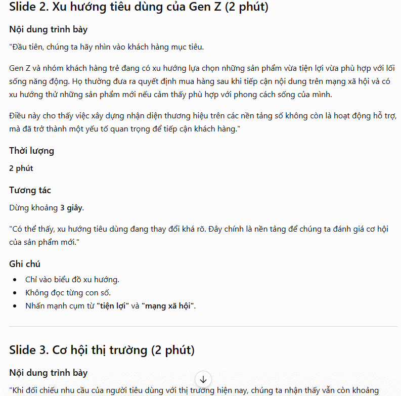 Nội dung cho từng slide