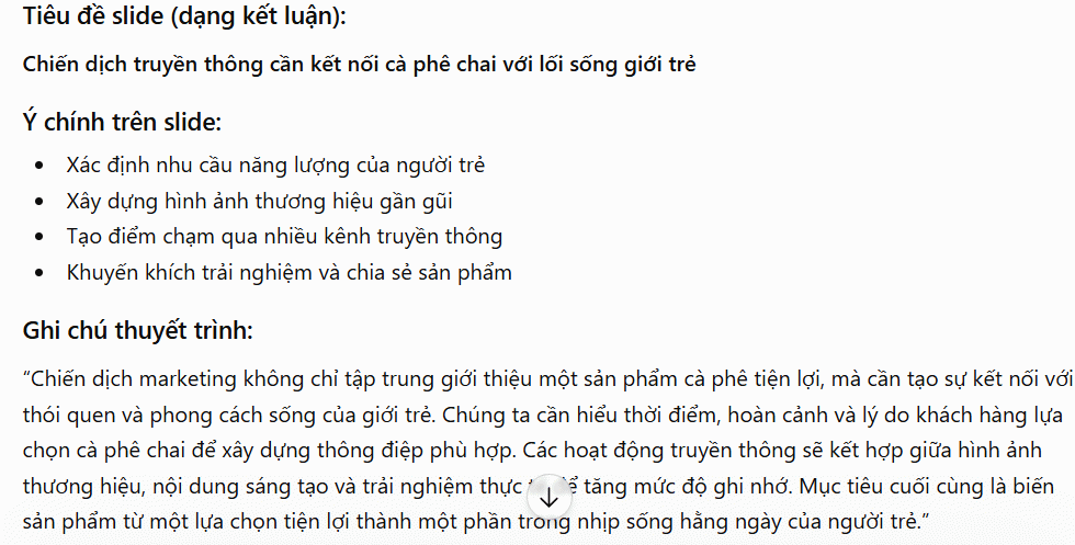 Tạo nội dung cho từng slide