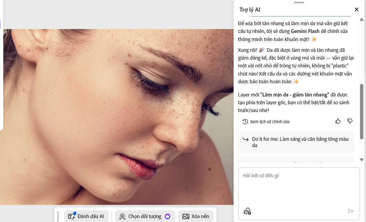 Qúa trình xóa AI trên Photoshop Online