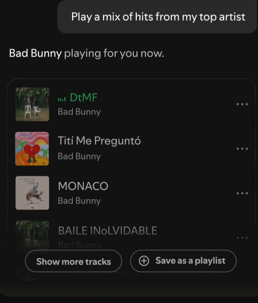 Trợ lý AI dưới mỗi bài hát trên Spotify