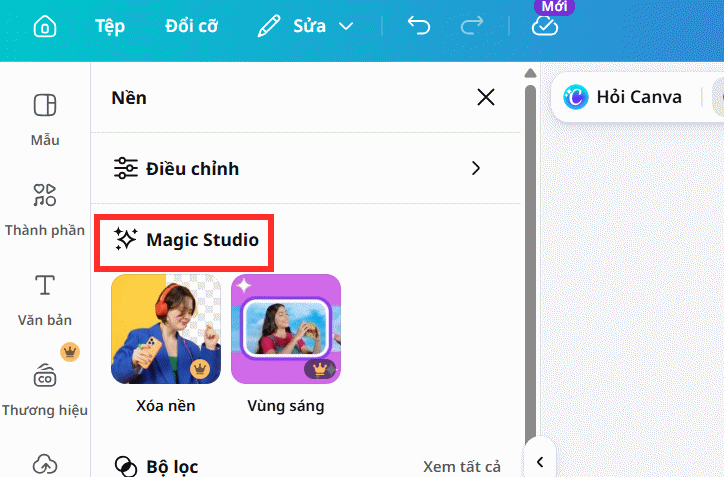 Magic Studio trên Canva