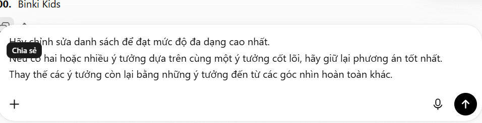 Tăng mức độ đa dạng ý tưởng cho ChatGPT