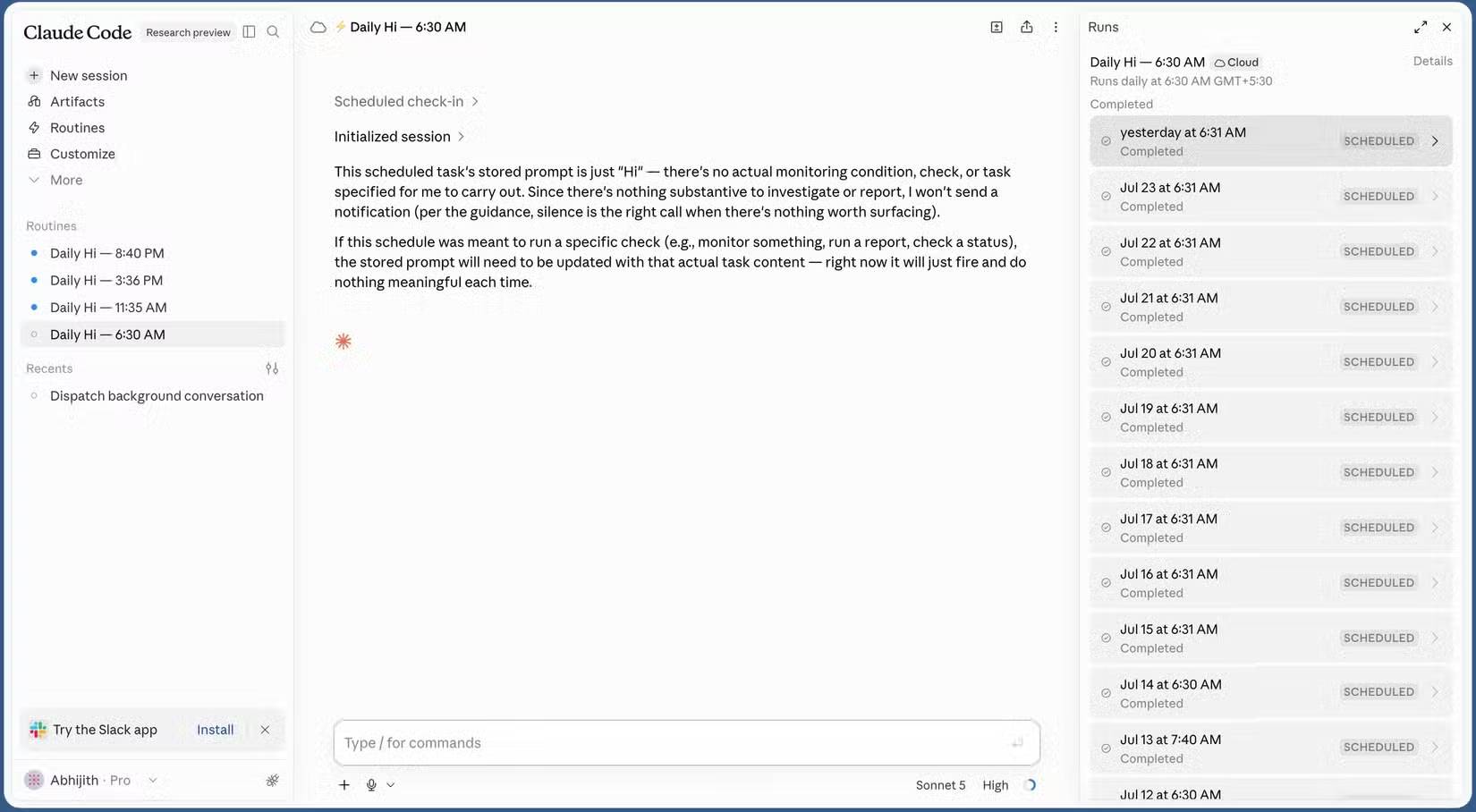 Tổng quan về Routines trên Claude Code Web
