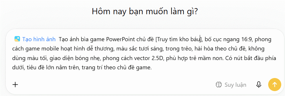 Câu lệnh tạo ảnh bìa trò chơi PowerPoint