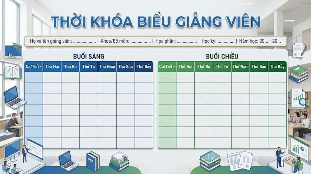 Thời khóa biểu cho giảng viên