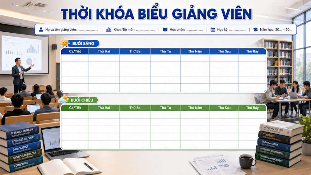 Prompt tạo thời khóa biểu giảng viên