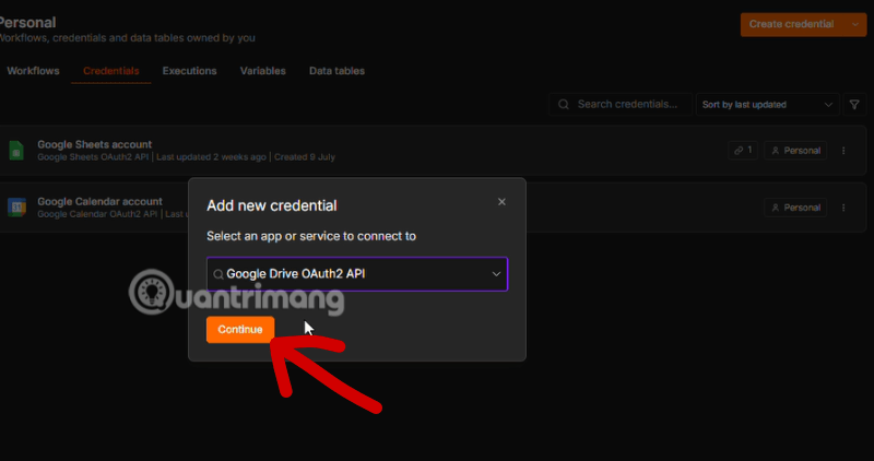 hướng dẫn kết nối gdrive lên n8n