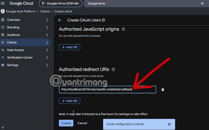 hướng dẫn kết nối gdrive lên n8n