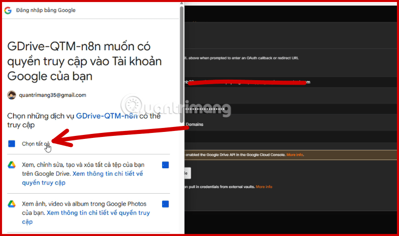 cách kết nối google drive vào n8n