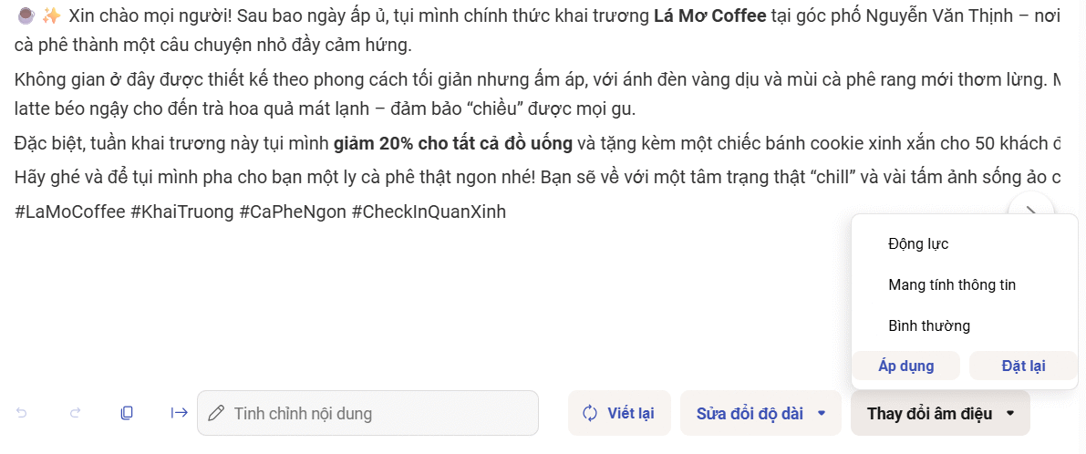 Chỉnh văn bản AI bằng Bing AI trên máy tính