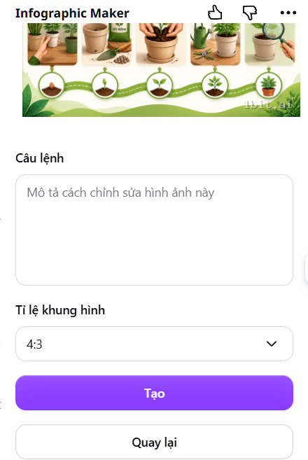 Nội dung thay đổi infographic tạo trên Canva