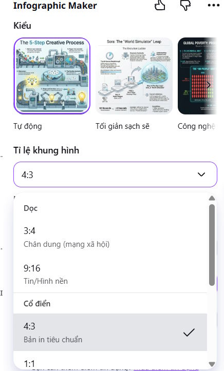 Chọn kích thước infographic trên Canva