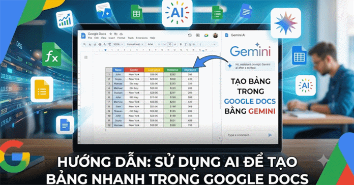 Hướng dẫn tạo bảng Google Docs bằng Gemini từ A đến Z
