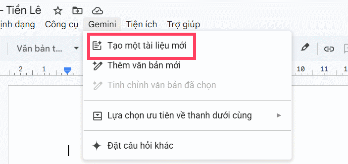Tạo tài liệu Google Docs
