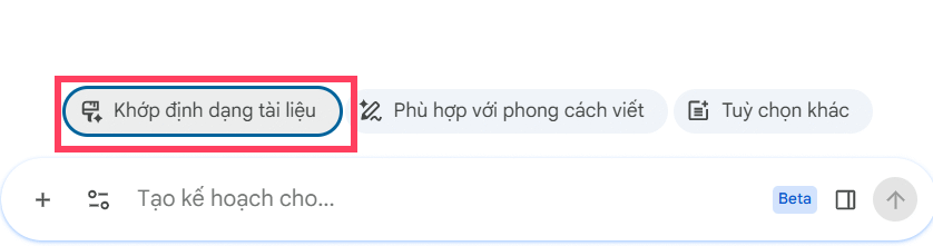 Khớp định dạng tài liệu Google Docs
