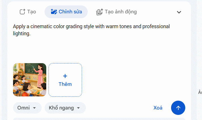 Mô tả thay đổi video trên Google Vids