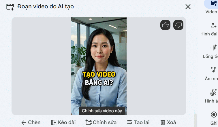 Video chỉnh sửa trên Google Vids