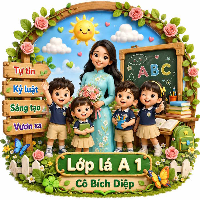 Bảng tên lớp phong cách 3D