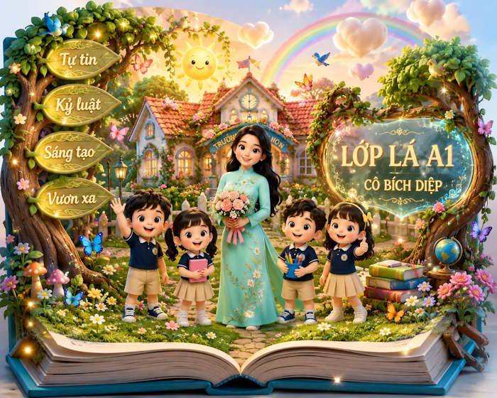Bảng hiệu phong cách Pixar Storybook