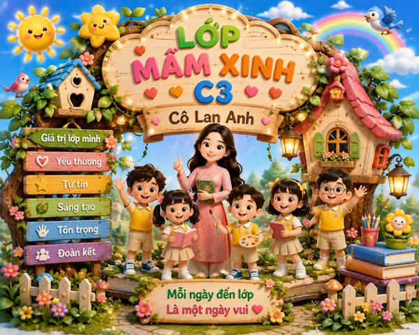 Tạo bảng tên lớp mầm non