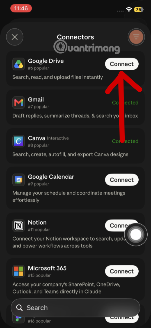 Claude tìm file Google Drive
