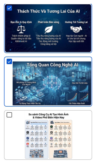 Chọn trang slide tạo thành video Google Vids