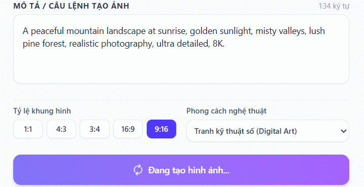 Câu lệnh tiếng Anh tạo ảnh