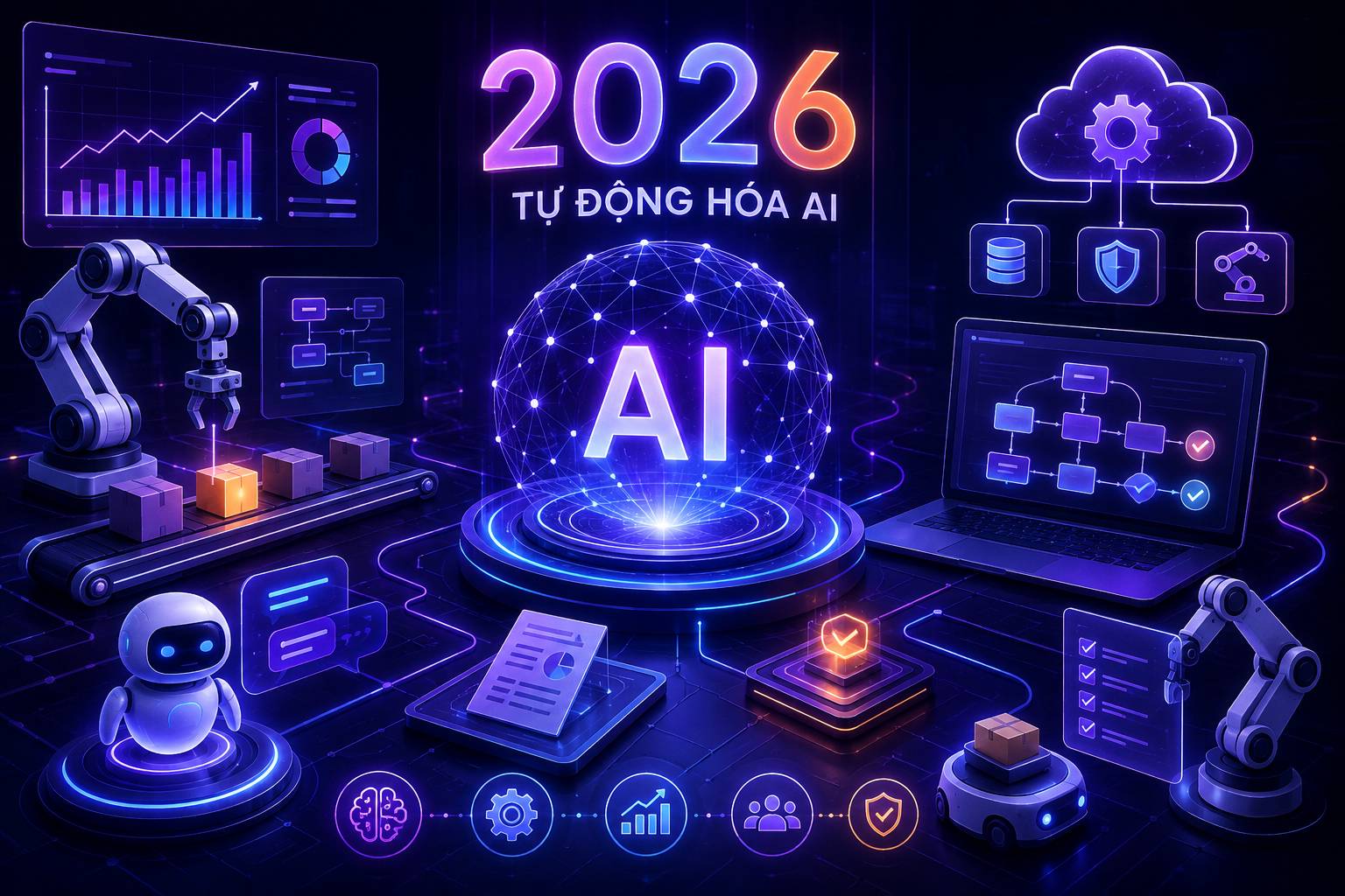 Xu hướng tự động hóa AI năm 2026: Từ chatbot đến hệ điều hành