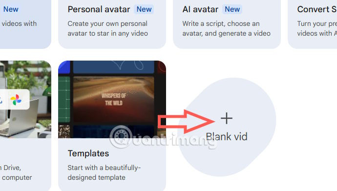Tạo video trống Google Vids