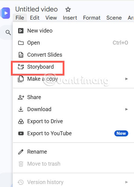 Storyboard tạo video Google Vids