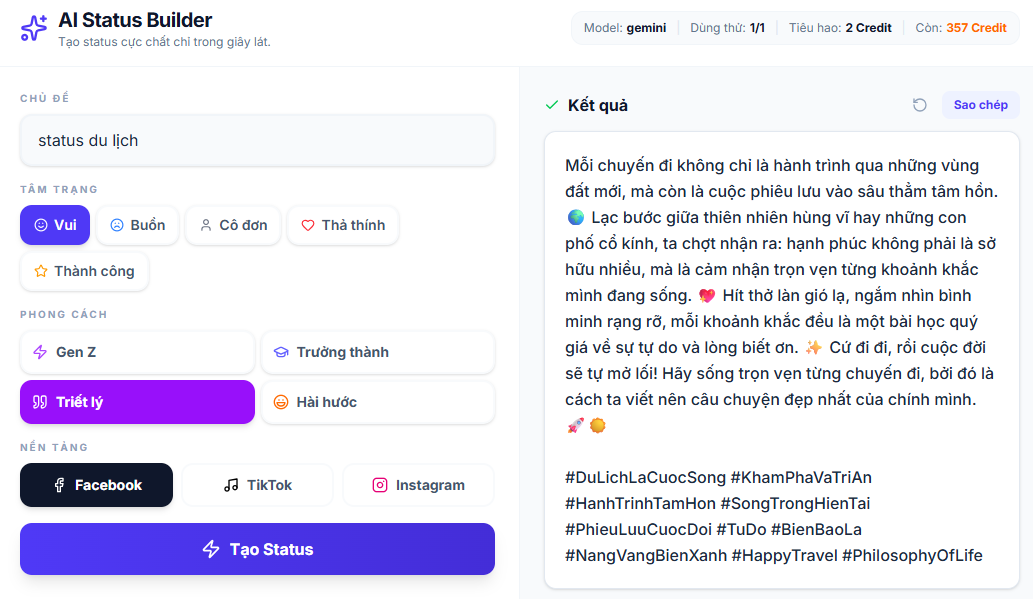 AI Status Builder