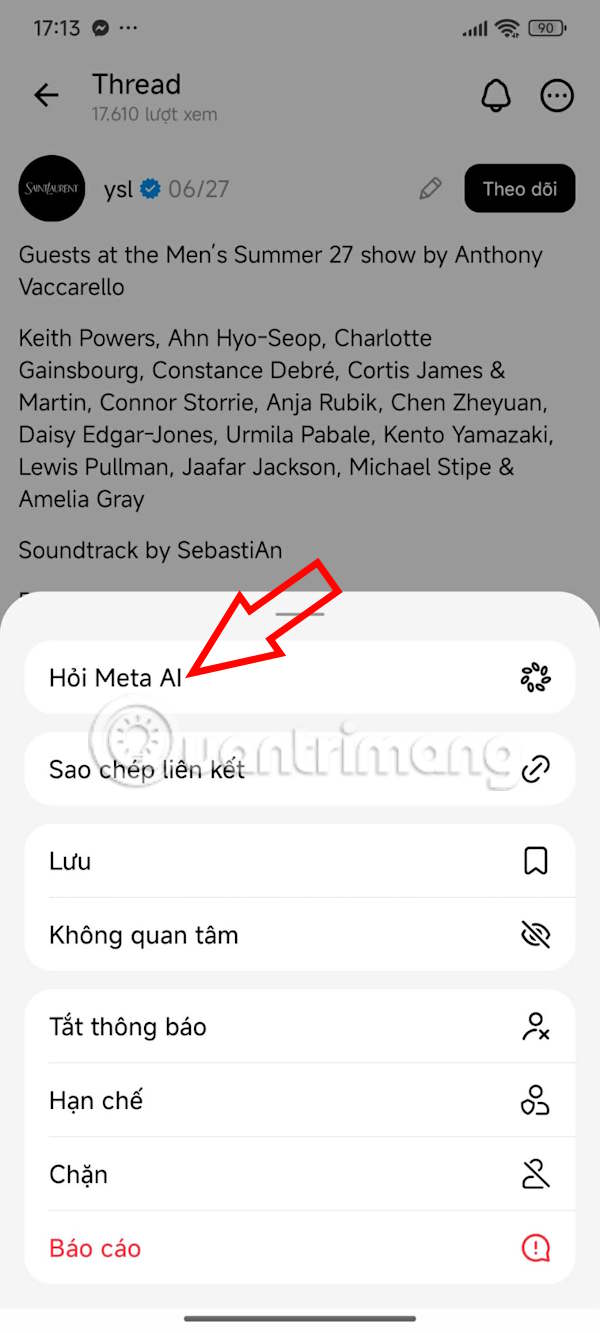 Hỏi Meta AI trên Threads
