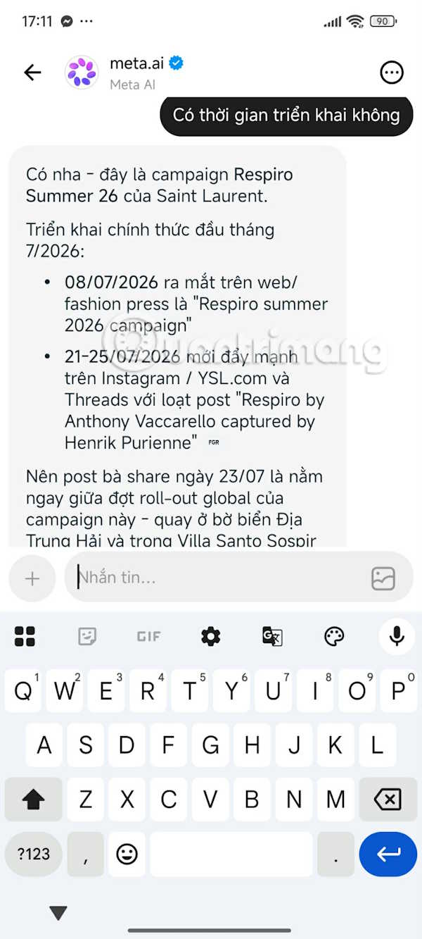 Hỏi về bài đăng trên Threads