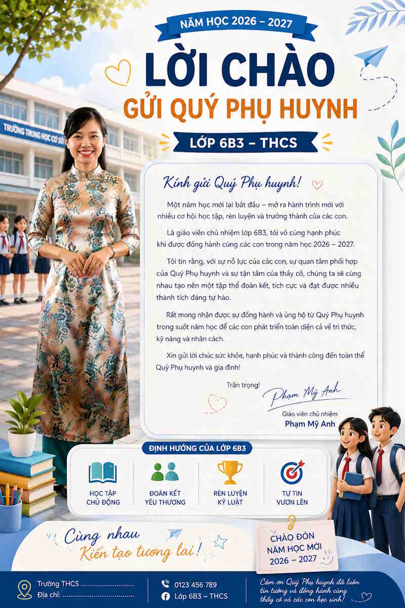 Prompr tạo poster gửi phụ huynh