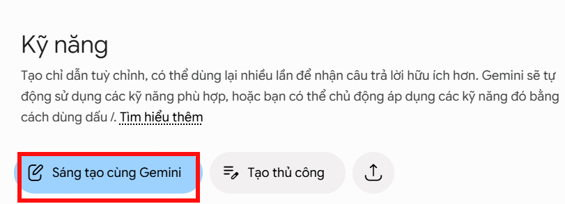 Tạo kỹ năng Gemini Spark bằng Gemini