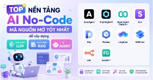 TOP nền tảng AI No-Code mã nguồn mở tốt nhất để xây dựng ứng dụng LLM, hệ thống RAG và AI Agent