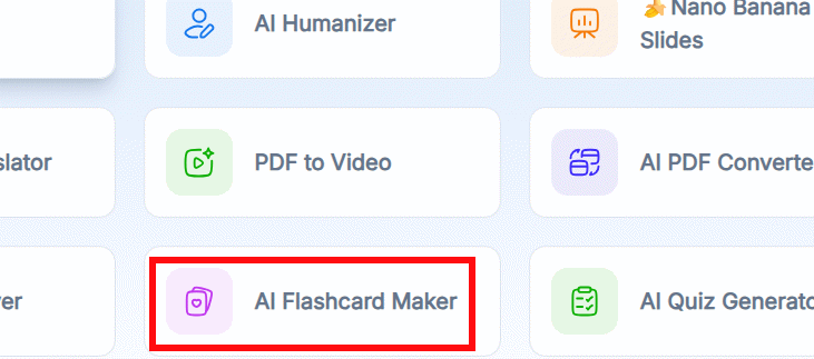 Tạo flashcard trên NoteGPT