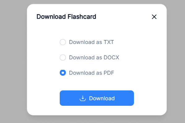 Tải flashcard trên NoteGPT
