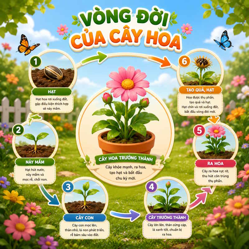 Promp tạo ảnh Vòng đời dạng trung tâm
