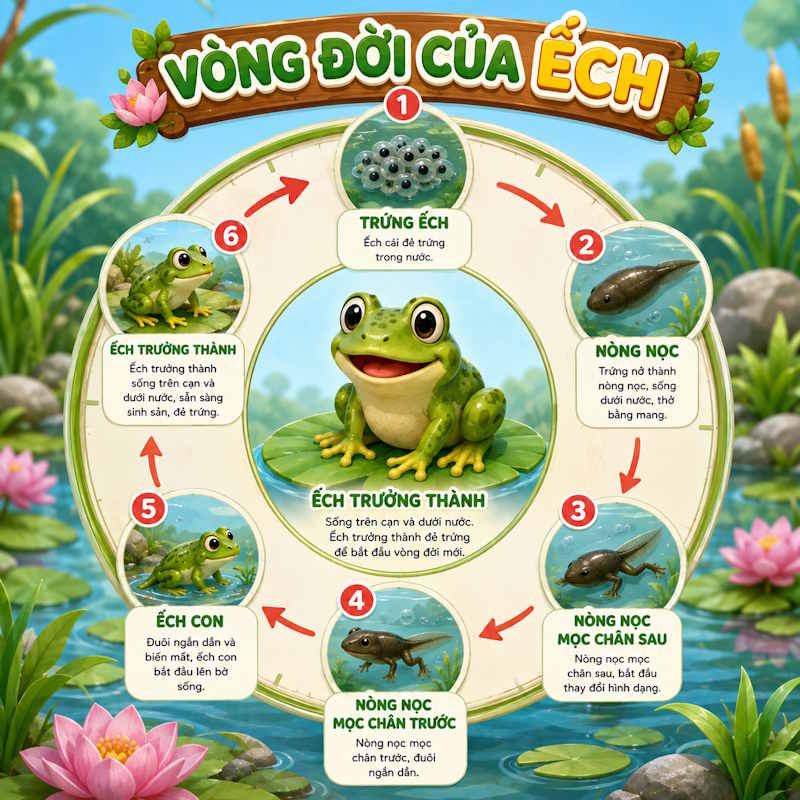 Ảnh giáo dục Vòng đời dạng đồng hồ
