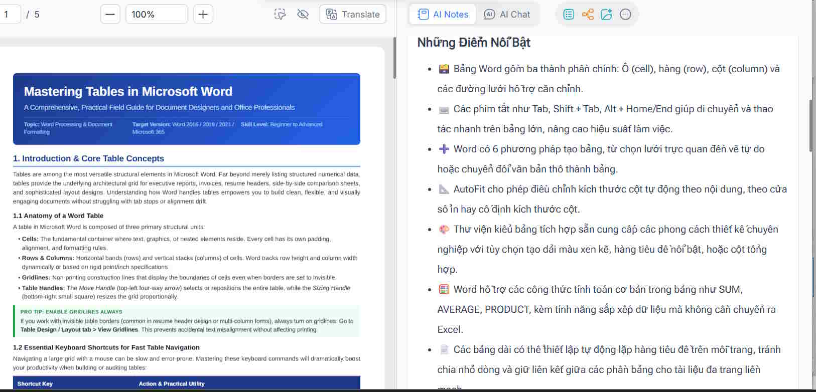 Chuyển nội dùng dài thành ghi chú trên NoteGPT