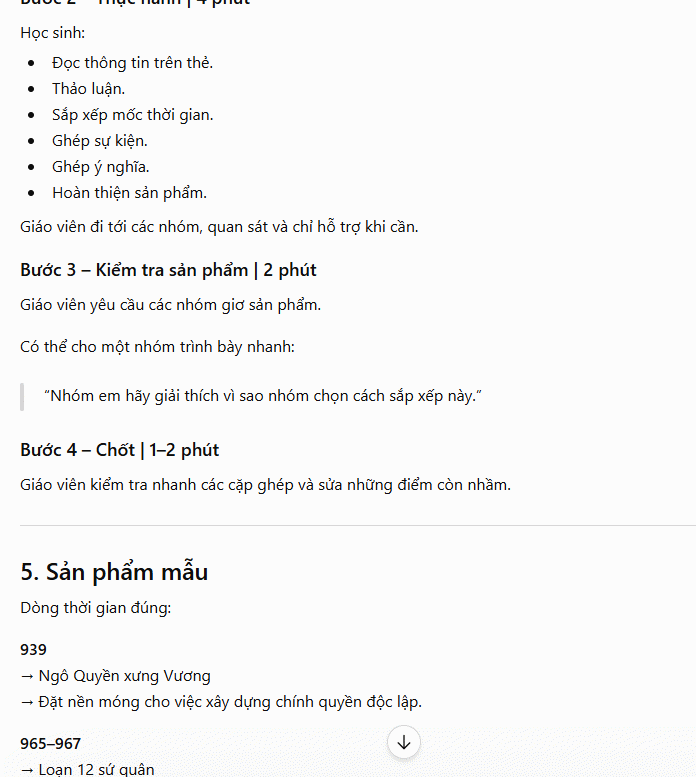 Nội dung hoạt động thực hành