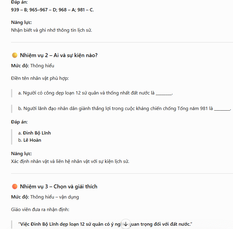 Prompt tạo hoạt động luyện tập