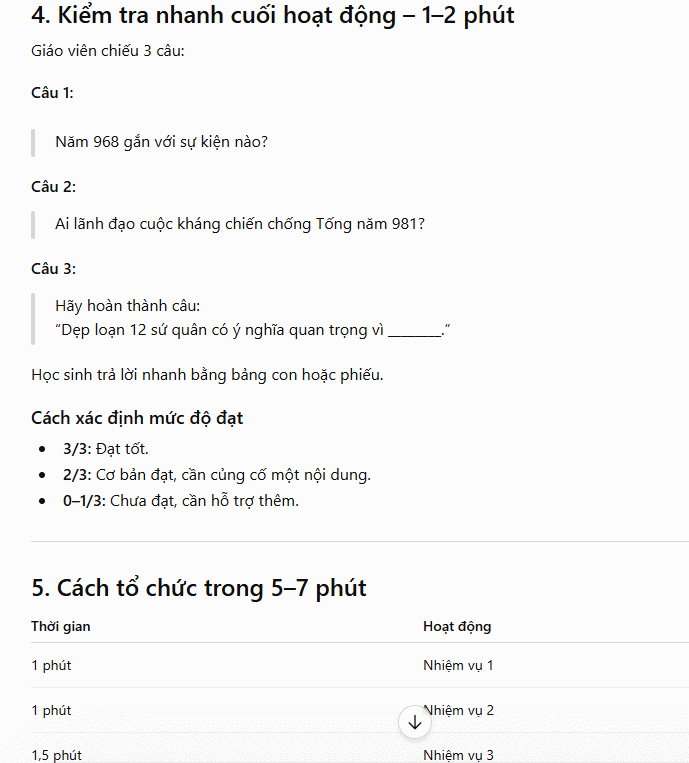 Triển khai hoạt động luyện tập